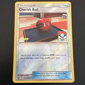 Cherish Ball stamped Staff Trainer League Cup 191a/236 Rare cosmic eclipse 2019